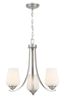 Shyloh Etched Opal Glass 3-Light Chandelier in Brushed Nickel