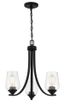 Shyloh Coal Finish 3-Light Chandelier with Clear Seeded Glass