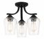 Shyloh Coal Finish 3-Light Convertible Chandelier with Clear Seeded Glass