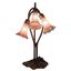 Lavender Stained Glass 3-Light Bronze Table Lamp