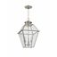 Brushed Nickel 3-Light Outdoor Pendant Lantern with Clear Beveled Glass