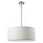 Contemporary 24" Brushed Nickel Drum Pendant with Textured Linen Shade