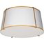 Gold and Beige Glass Drum Ceiling Fixture, 16-inch