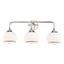 Elegant 3-Light Polished Nickel Sconce with Opal Glass Shade