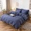 King Size Blue Cotton 3-Piece Duvet Cover Set