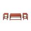 Red Adirondack 3-Piece Outdoor Coffee & Side Table Set
