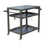 Black 3-Shelf Stainless Steel Outdoor Grill Cart with Wheels