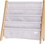 Light Gray Recycled Fabric Kids Book Rack with Wooden Frame