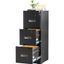 Black Metal 3-Drawer Lockable File Cabinet with Adjustable Hanger