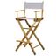 White Wood Bar Height Director's Chair with Canvas Seat