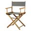 Classic 30" White Solid Wood Director's Chair with Gray Canvas