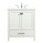 Irene 30" White MDF Single Bathroom Vanity with Quartz Top