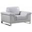 Modern Light Grey Faux Leather Recliner Chair