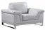 Modern Light Grey Faux Leather Recliner Chair