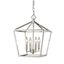 Ritner Satin Nickel 4-Light 18" Pendant with Glass Accents