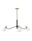 Sinclair Heritage Brass and Black 3-Light LED Chandelier with Faux Alabaster Shades