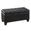 Winston Black Faux Leather Tufted Storage Ottoman