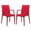 Modernist Red Weave Indoor/Outdoor Dining Chair Set of 2