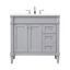 36 in Grey Single Bathroom Vanity with Carrara Marble Top