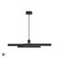 Cameno Slim Matte Black Linear LED Chandelier with Clear Shade