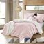 Pale Pink and White Reversible Microfiber Full/Queen Duvet Cover Set