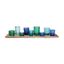 Oceanic Bliss Wood Tray with Blue & Green Glass Votive Set