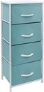 Aqua 4-Drawer Vertical Fabric Dresser with Handles