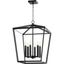 Hyperion Transitional Black Cage Chandelier with 4 Candelabra Lights