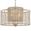 Jayna Burnished Silver 4-Light Drum Chandelier with Natural Jute