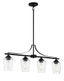 Shyloh Coal Finish Clear Seeded Glass 4-Light Linear Pendant