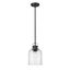 Prescott Matte Black 4-Light Industrial Pendant with Clear Glass Shade