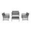 Gray 4-Piece Outdoor Patio Conversation Set with Wicker and Steel