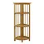 Natural Solid Wood 4-Shelf Corner Folding Bookcase