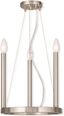 Brushed Nickel Mini 3-Light Candle Chandelier