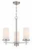 Brushed Nickel 3-Light Chandelier with Etched Glass Shades