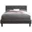 Elegant Gray King-Sized Upholstered Bed with Tufted Headboard and Storage Drawer