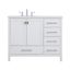 42 in White Single Bathroom Vanity with Calacatta Marble Top