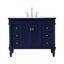 Blue and Gold 42-Inch Single Bathroom Vanity with Marble Top