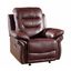 Sophisticated Burgundy Microfiber and Wood 44" Recliner Chair