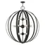 Modesto 16-Light Mid-Century Modern Globe Chandelier in Black Steel