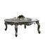 Antique Platinum and Gold Brushed Rectangular Wood Coffee Table