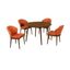 Arcadia & Juno 48" Round Walnut & Orange Dining Set - 5 Piece