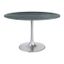 47'' Gray Marble and Silver Round Dining Table