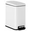 White Stainless Steel Rectangular Pedal Trash Can for Kids