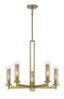 Emmerham Soft Brass 5-Light Chandelier with Clear Glass Shades