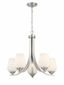 Elegant Mini 5-Light Chandelier in Brushed Nickel with Etched Opal Glass