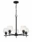 Kirkby Glebe Modern 5-Light Chandelier in Coal with Clear Glass Shades