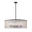 Matte Black and Glass 5-Light Linear Chandelier