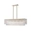 Modern Gold and Glass 5-Light Linear Chandelier