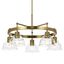 Eastmont Vintage Charm 5-Light Chandelier in Brushed Brass with Clear Glass Shades